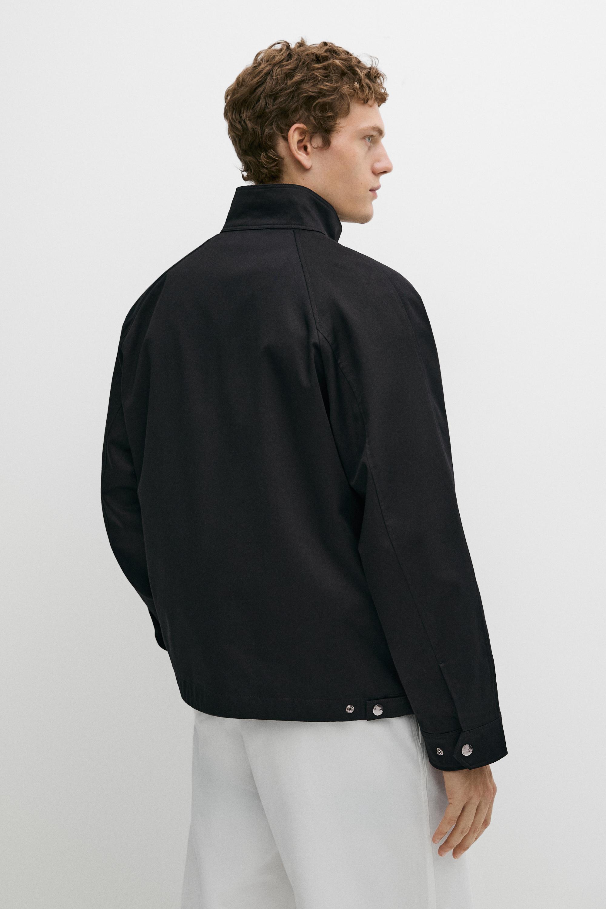 Blouson bomber à col contrastant